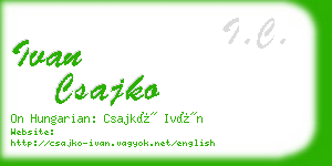 ivan csajko business card